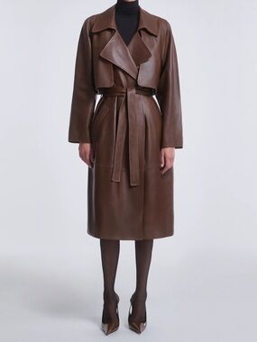 Nour Hammour Cisely Relaxed Leather Coat